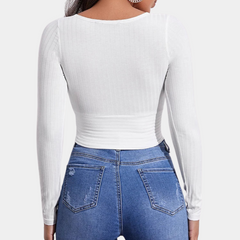 Stilig langermet crop top for kvinner - Perfekt for Sommeren