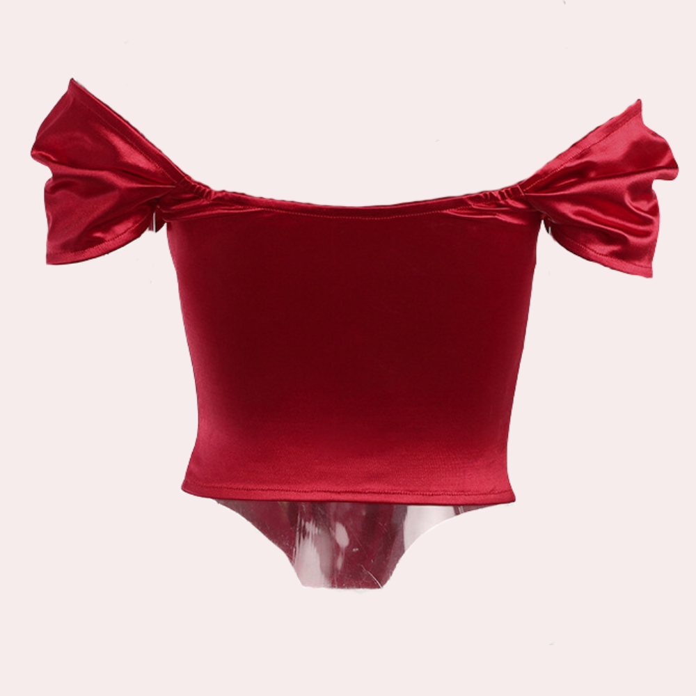 Elegant sommerbluse med avdekkede skuldre for kvinner