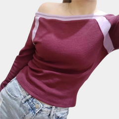 Langermet sommertopp med off-shoulder for kvinner
