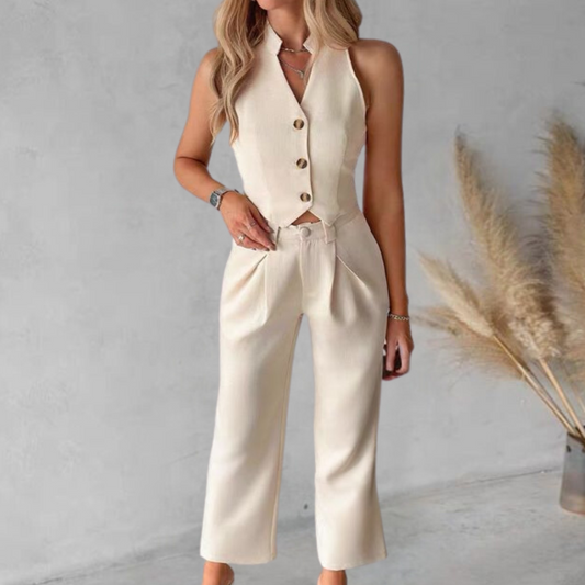 Elegant sommer vest og buksesett for kvinner