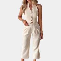 Elegant sommer vest og buksesett for kvinner