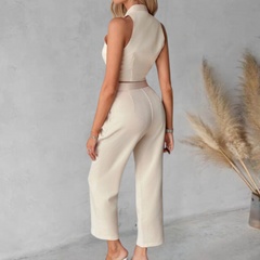 Elegant sommer vest og buksesett for kvinner
