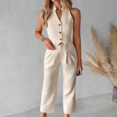 Elegant sommer vest og buksesett for kvinner