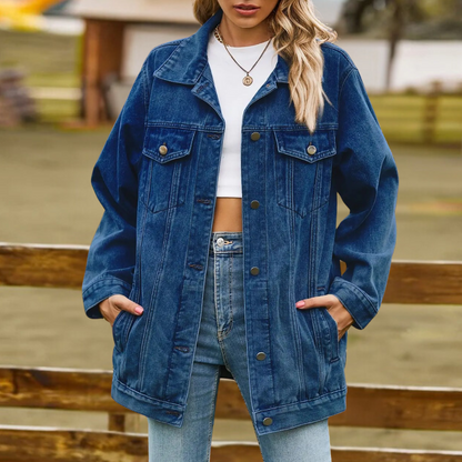 Elizabeth - Vinterjakke i denim til dame