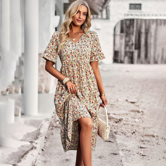 EMERY - Blomstret midikjole