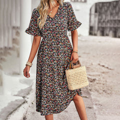 EMERY - Blomstret midikjole