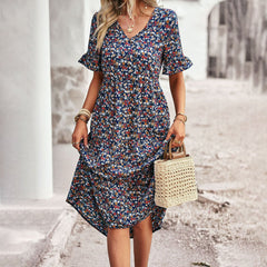 EMERY - Blomstret midikjole