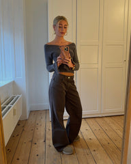 Shadow – Wide leg jeans i dyp brun