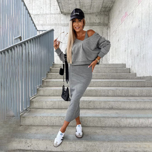 BESSIE - Elegant sett med kjole og genser