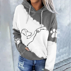 ROSAMUND - Trendy hettegenser med hundetrykk