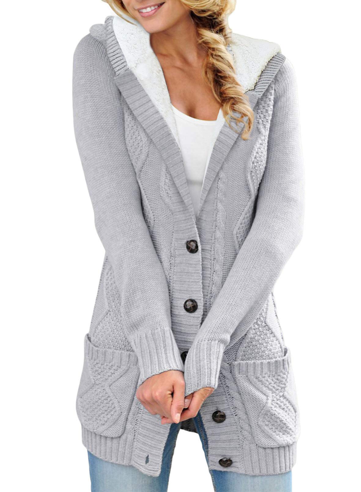 Florentina | Elegant cardigan med hette og knapper foran