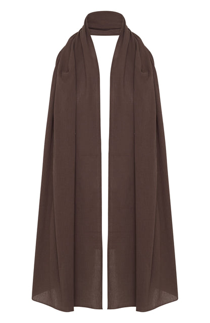 YNDI – Skjerf i sjokoladebrun bomull