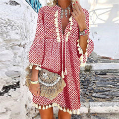 Bianca - Vintage kjole med V-hals