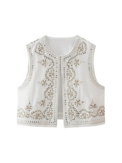 Vienne | Vintage brodert fløyelsvest