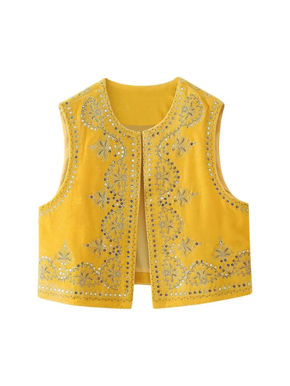 Vienne | Vintage brodert fløyelsvest