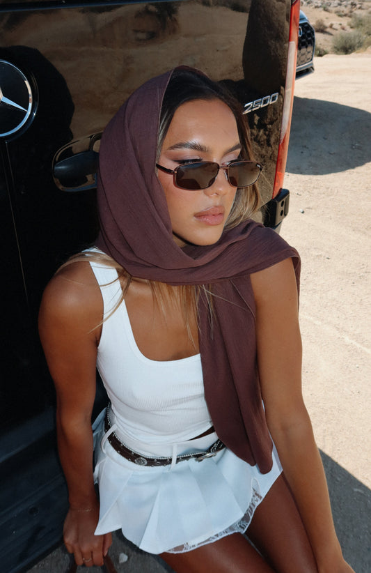 YNDI – Sjokoladebrun bomullssjal