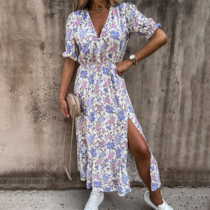 ZANA - Blomstret sommer maxikjole