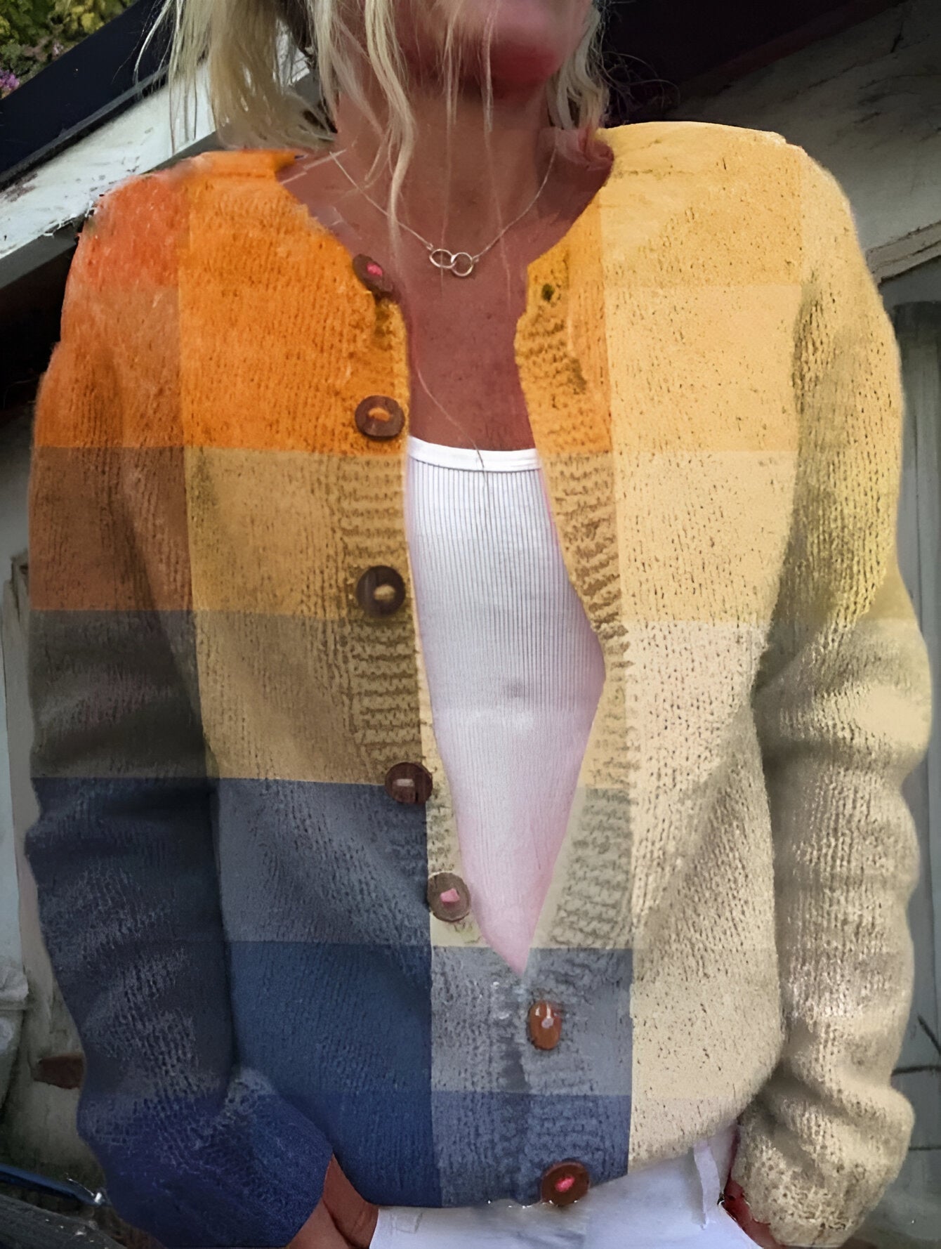 Alvimia - Elegant blomstrete strikket cardigan