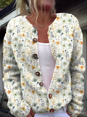 Alvimia - Elegant blomstrete strikket cardigan