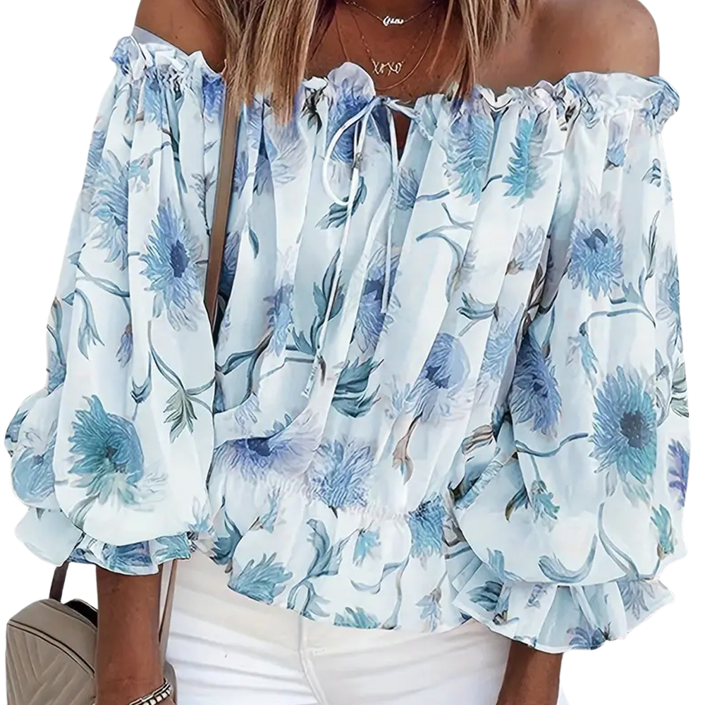 Stilig sommerblomstret bluse for kvinner