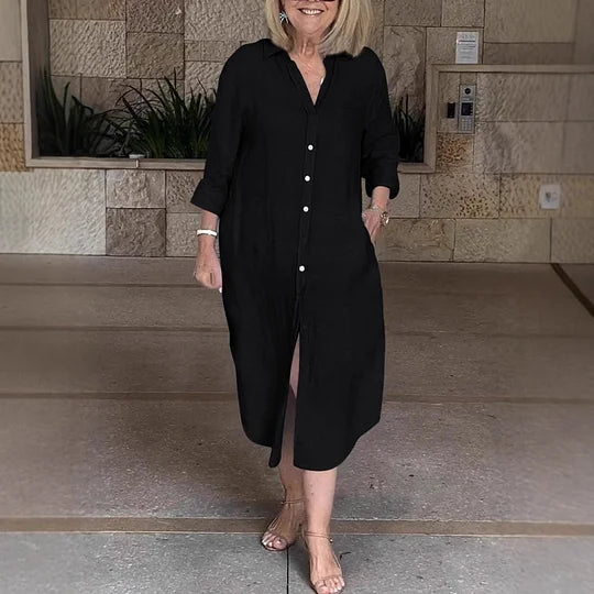 Amelina | Knappeskjorte-kjole uten anstrengelse