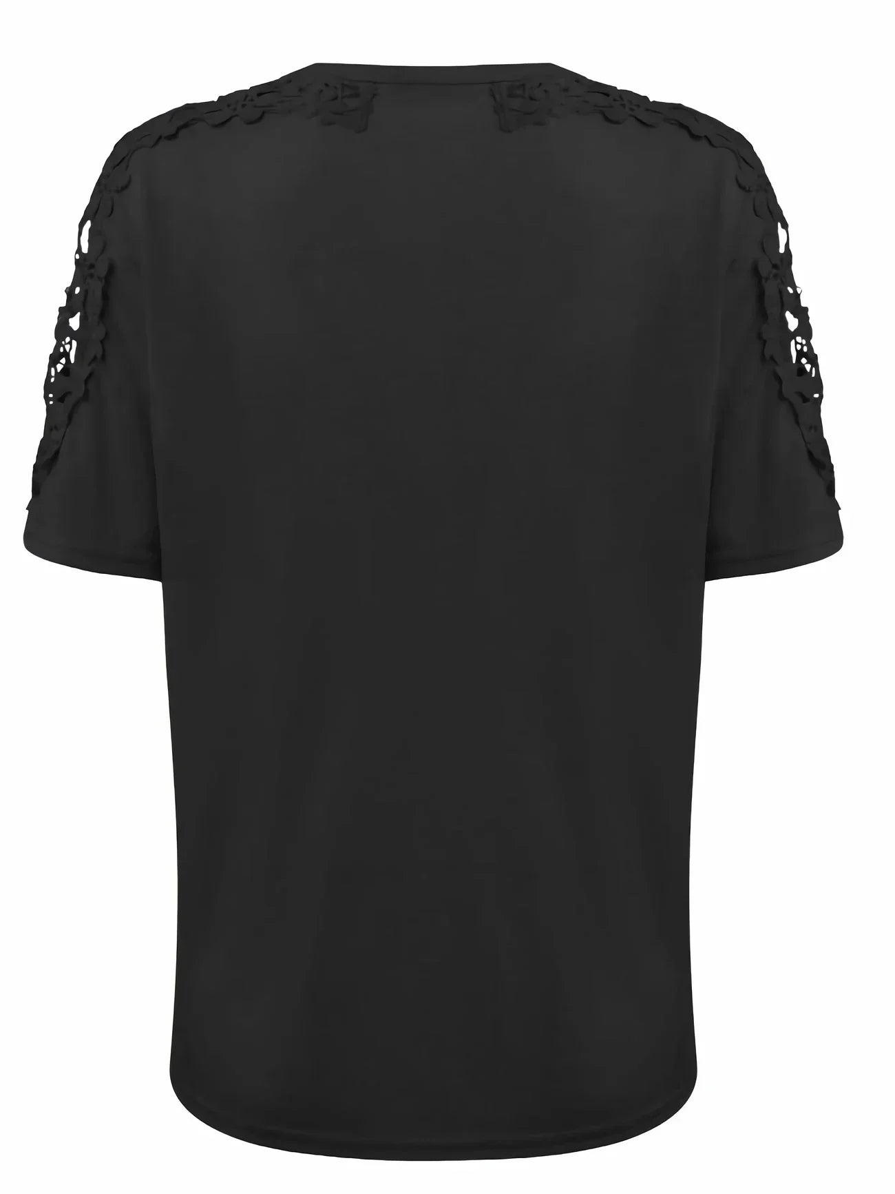 Ancuta - Elegant sommer T-skjorte med korte ermer og blonder