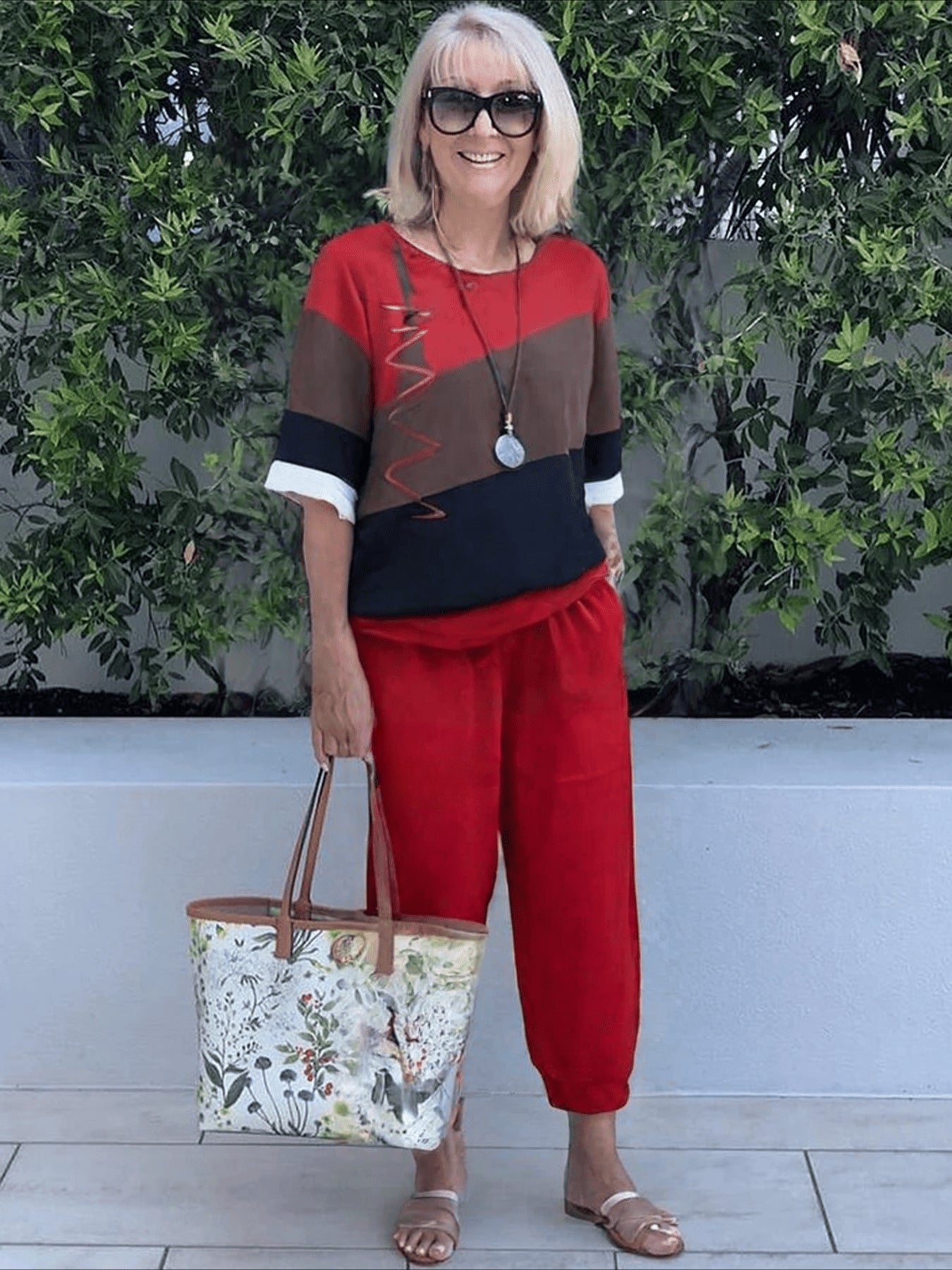 Terra | Elegant to-delt sett med blomstertrykk