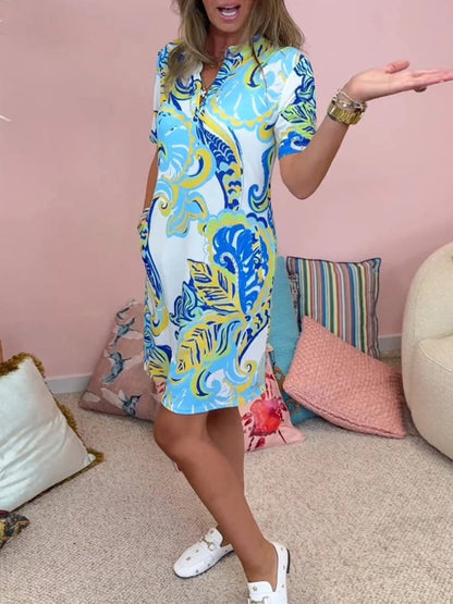 Virginie | Elegant midikjole med dristig trykk