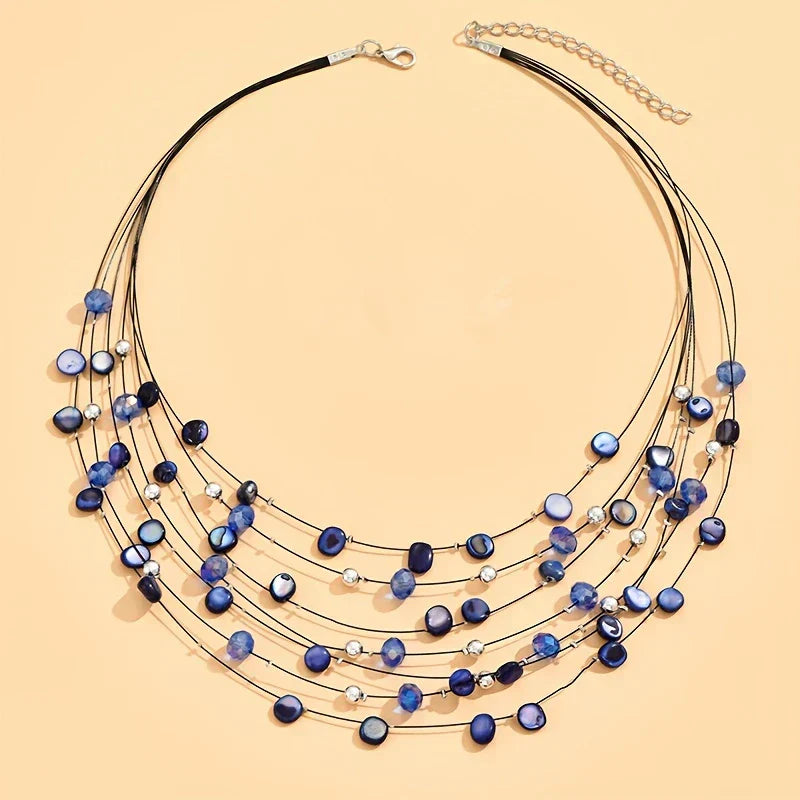 Mabelline - Elegant flerlag perlekjede i bohemsk stil