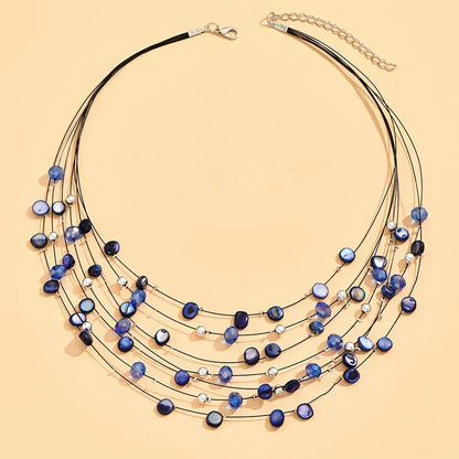 Mabelline - Elegant flerlag perlekjede i bohemsk stil