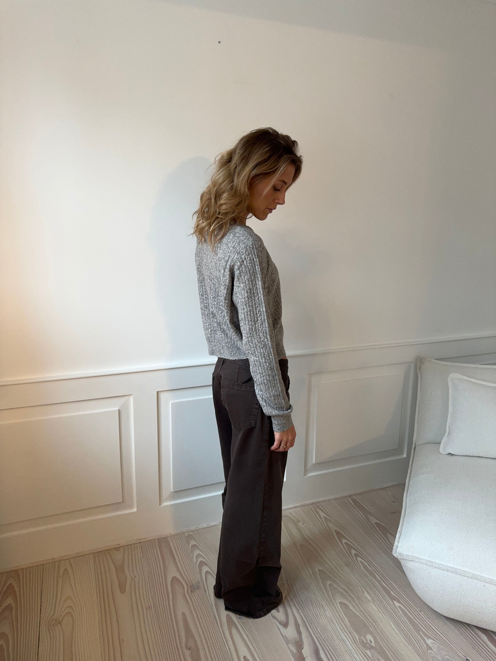 Shadow – Wide leg jeans i dyp brun
