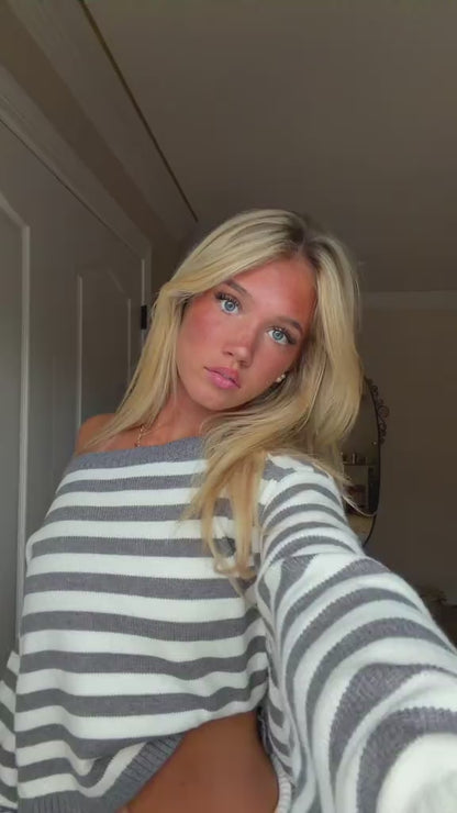 Stripete kosesett i bomullsblanding