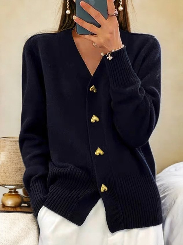 Allison | Hjerteformet knappet cardigan