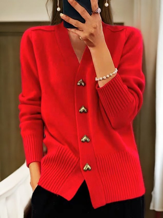Allison | Hjerteformet knappet cardigan