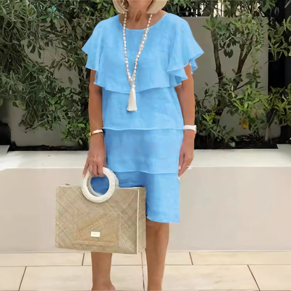 Stela | Grasiøs flytende kjole med volanger