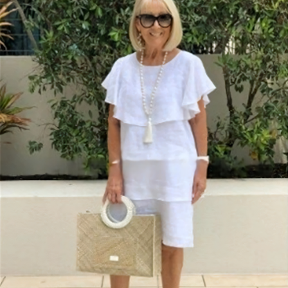 Stela | Grasiøs flytende kjole med volanger