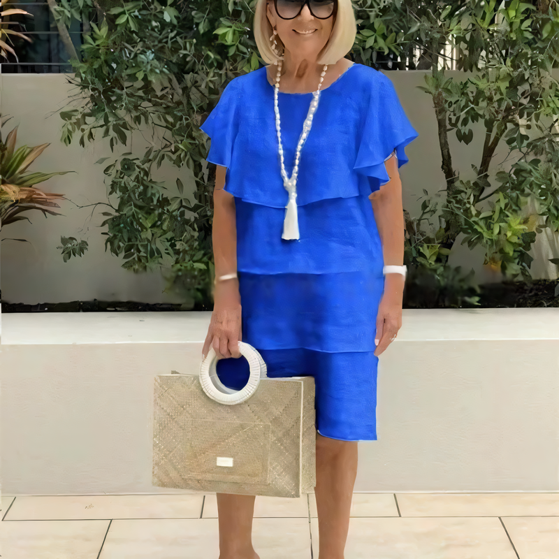 Stela | Grasiøs flytende kjole med volanger