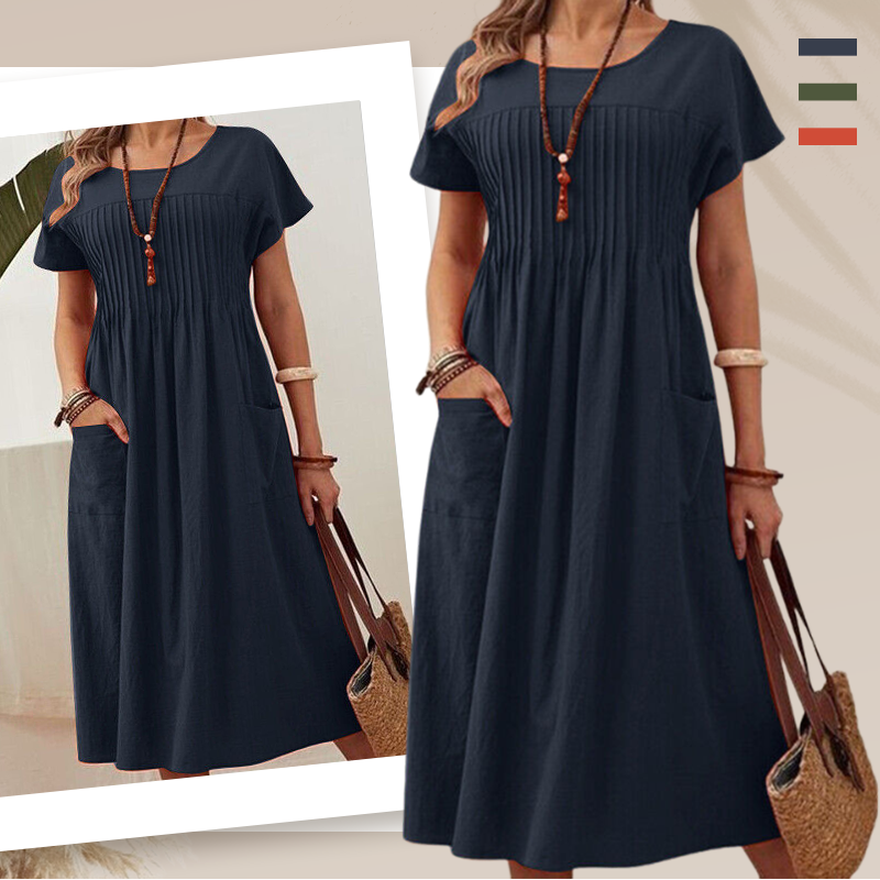 Presley | Chic plisserte kjole med lommer