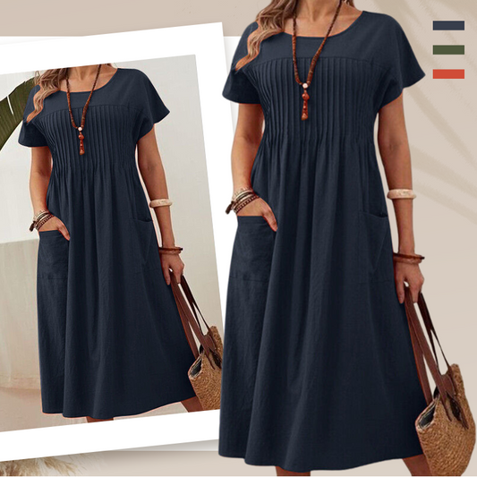 Presley | Chic plisserte kjole med lommer