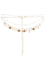 AYLA – Dobbelt body chain i hvit og gull